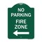 Signmission No Parking Sign Fire Zone W/ Left Arrow, Green & White Aluminum Sign, 18" x 24", GW-1824-23673 A-DES-GW-1824-23673 - alternate 1